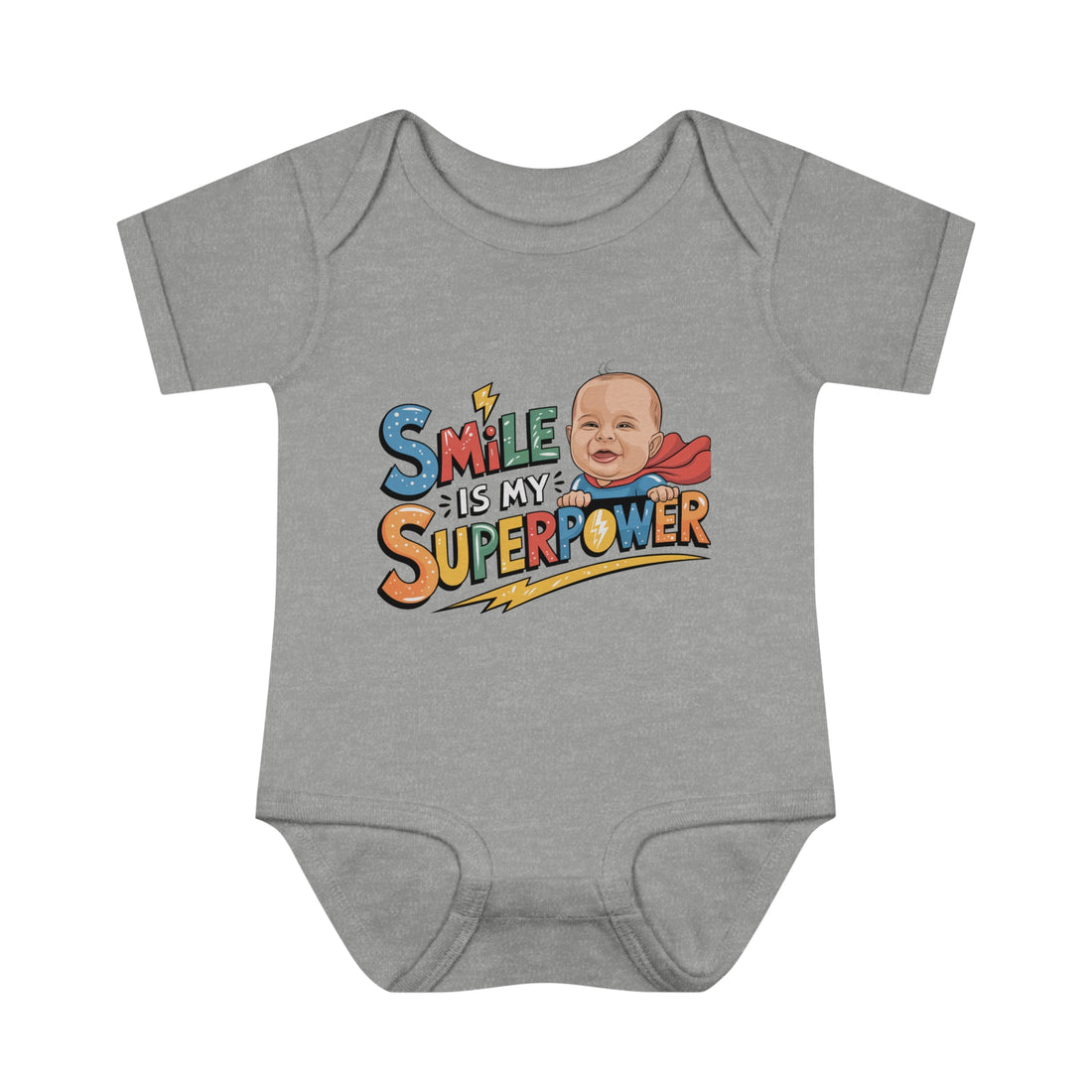 "Smile is my Superpower" Infant Baby Rib Bodysuit