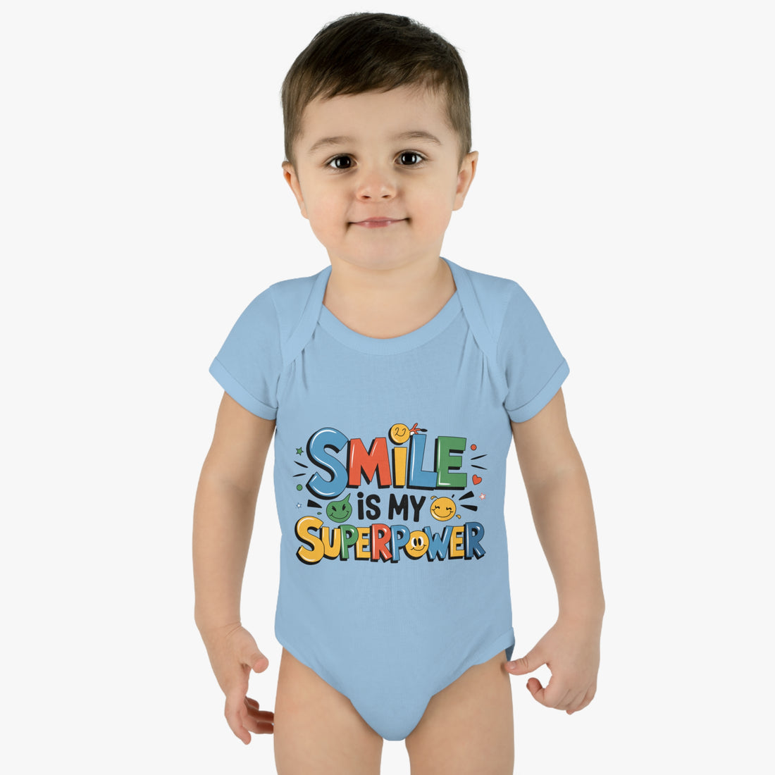 "Smile is my superpower" Infant Baby Rib Bodysuit