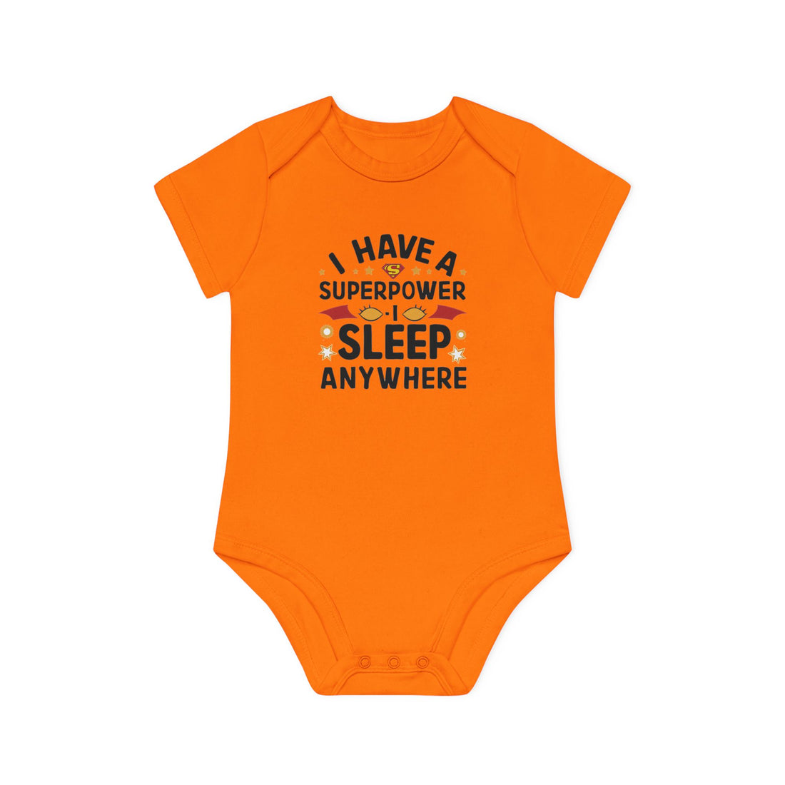 "I have a superpower I sleep anywhere" Baby Organic Short Sleeve Bodysuit