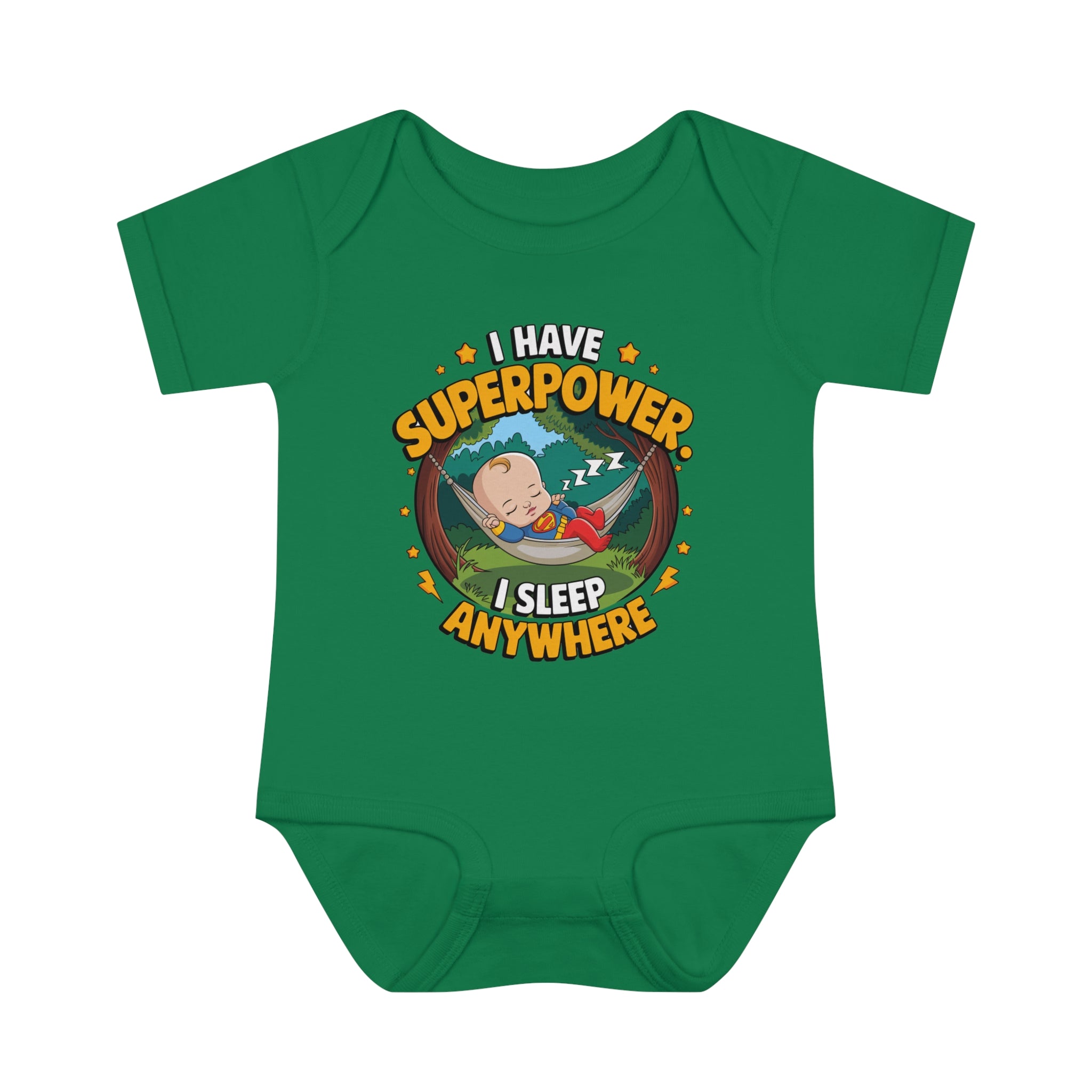 "I have a superpower I sleep anywhere" Infant Baby Rib Bodysuit