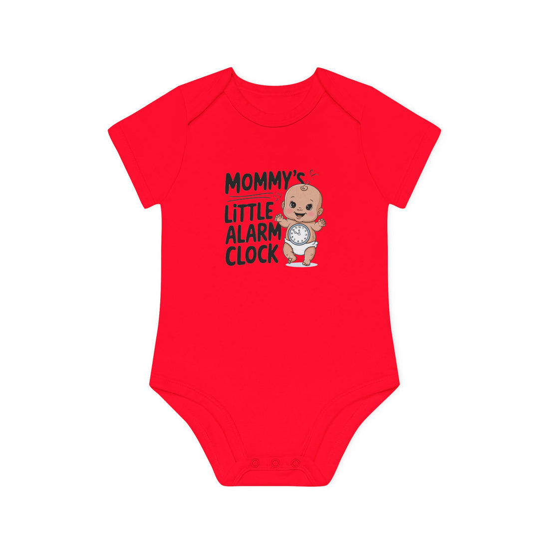 "Mommy's little alarm clock" Baby Organic Short Sleeve Bodysuit