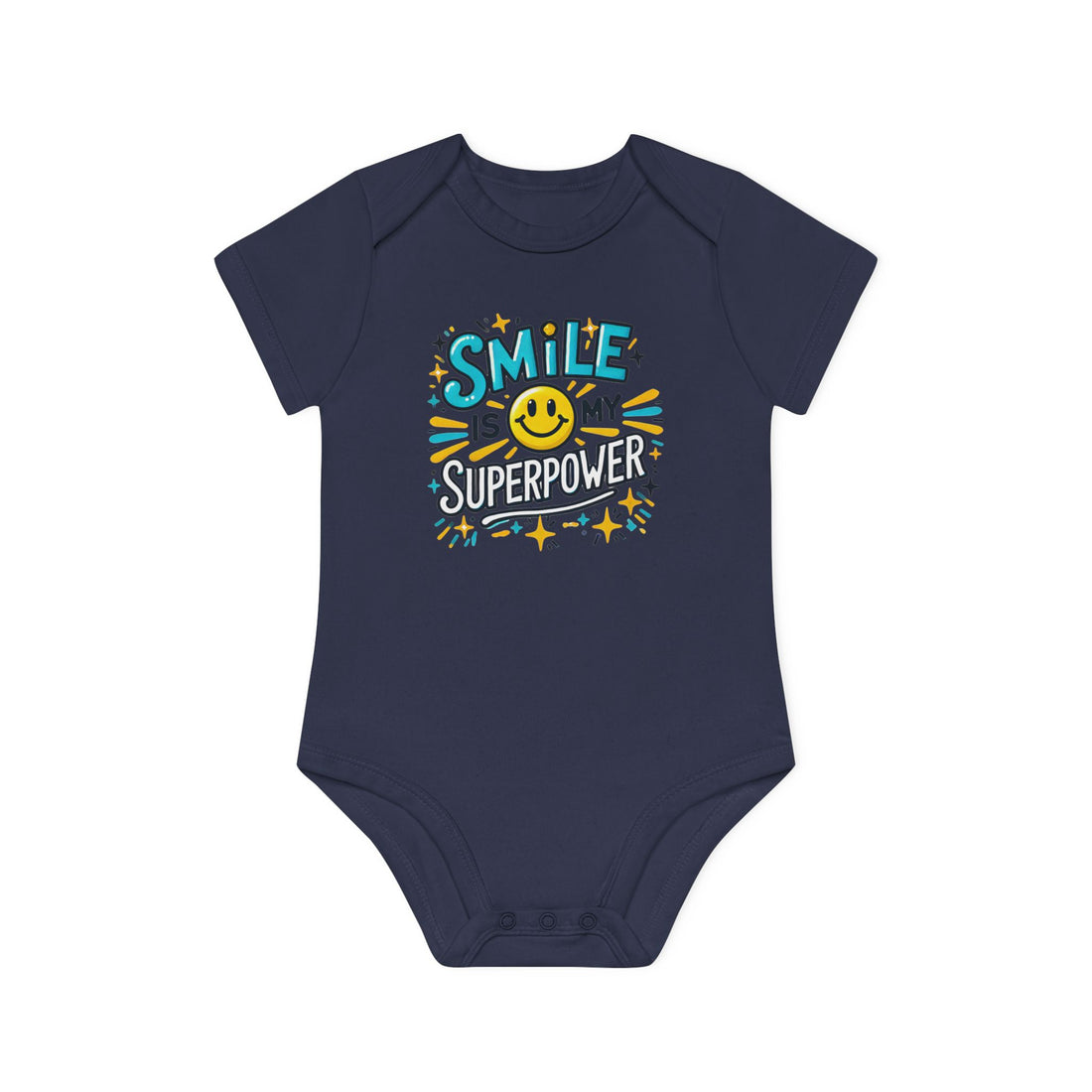 "Smile is my superpower" Baby Organic Short Sleeve Bodysuit