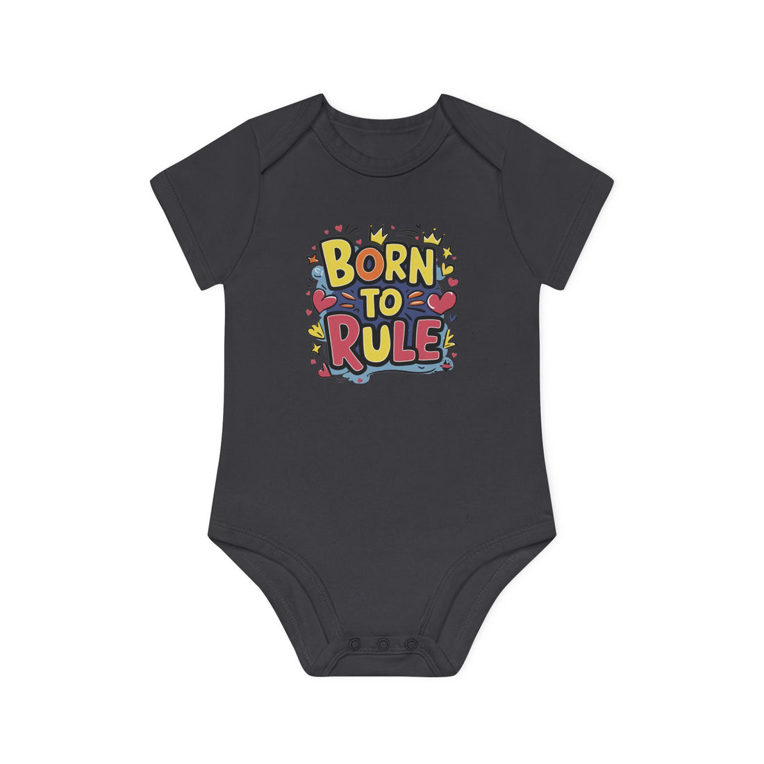 "Born to rule" Baby Organic Short Sleeve Bodysuit