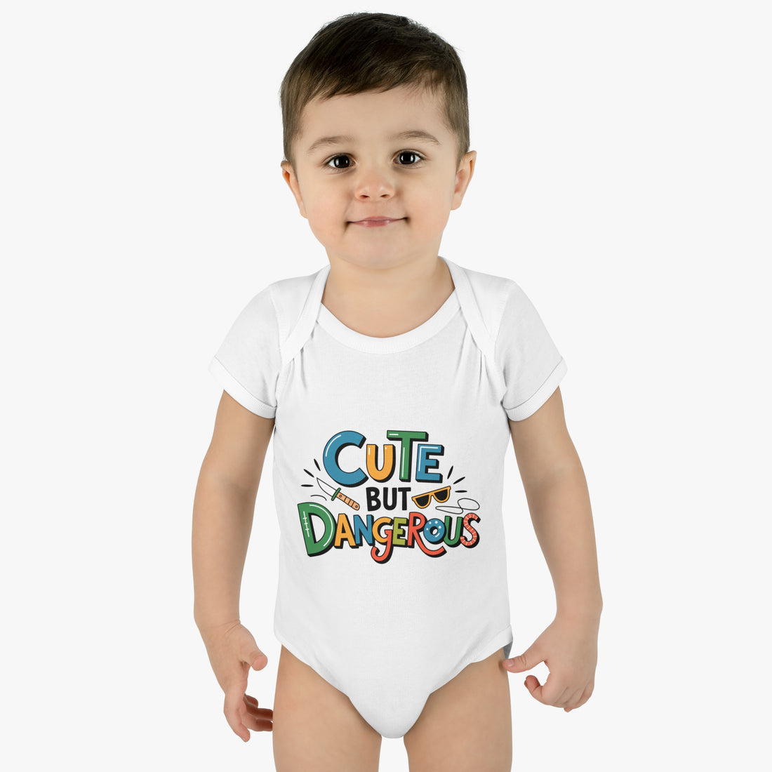 "Cute but dangerous" Infant Baby Rib Bodysuit