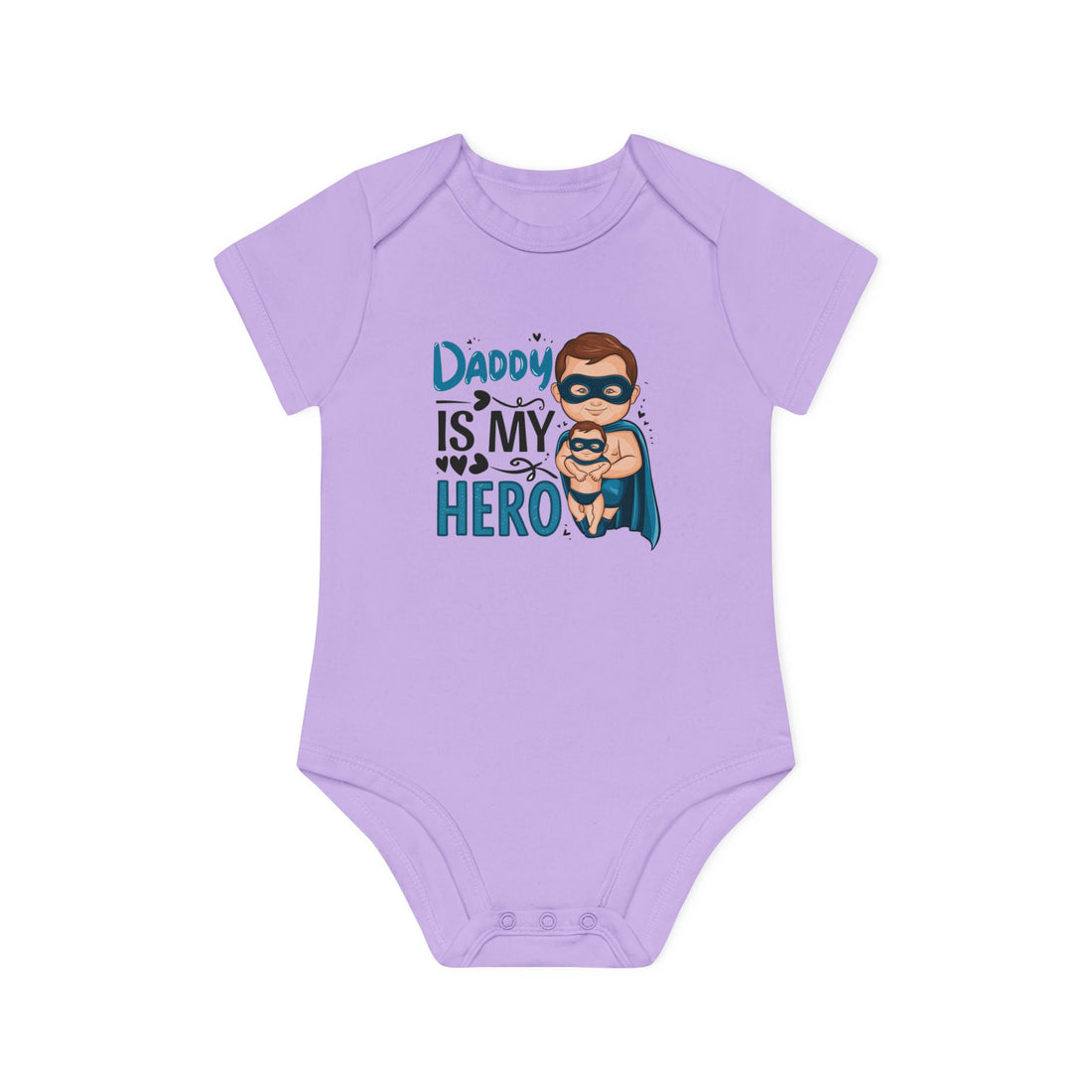 "Daddy is my hero" Baby Organic Short Sleeve Bodysuit