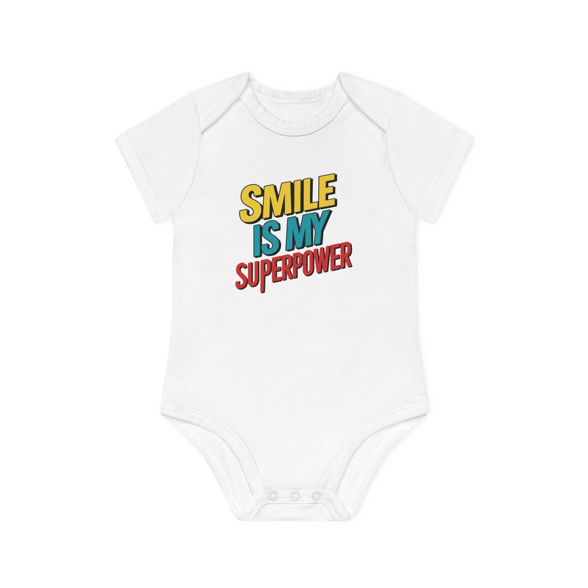 "Smile is my superpower" Baby Organic Short Sleeve Bodysuit
