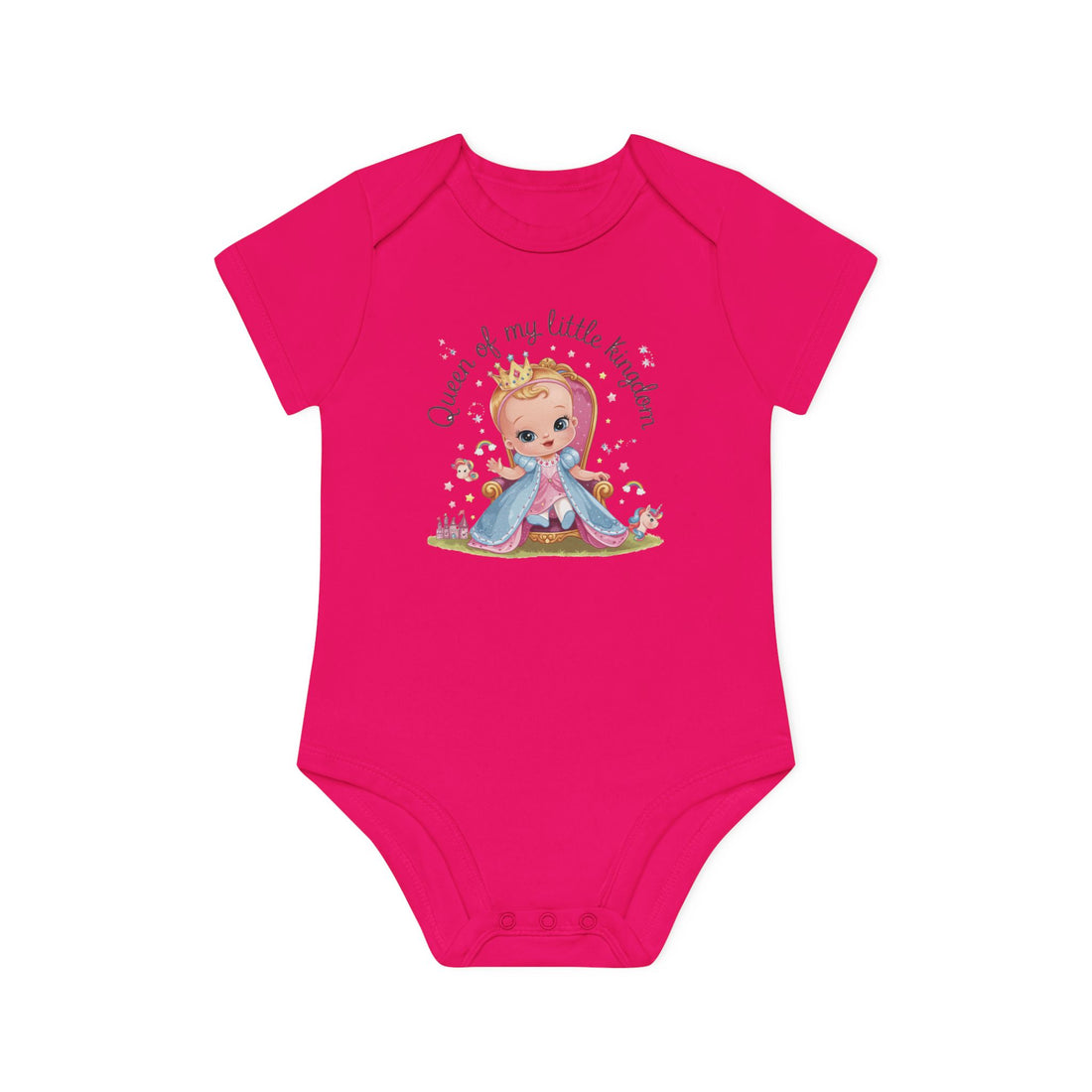 "Queen of my little kingdom" Baby Organic Short Sleeve Bodysuit