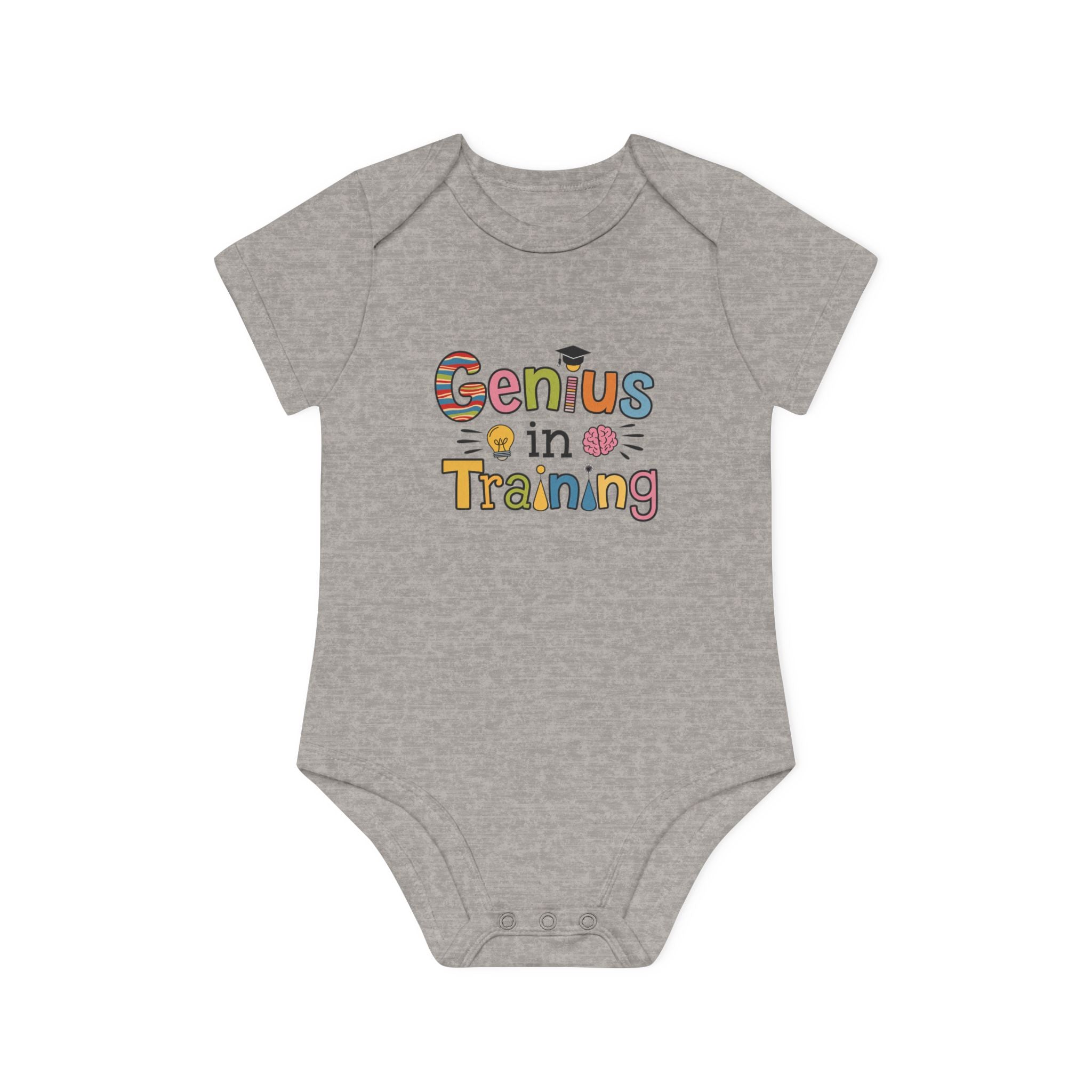 "Genius in training" Baby Organic Short Sleeve Bodysuit