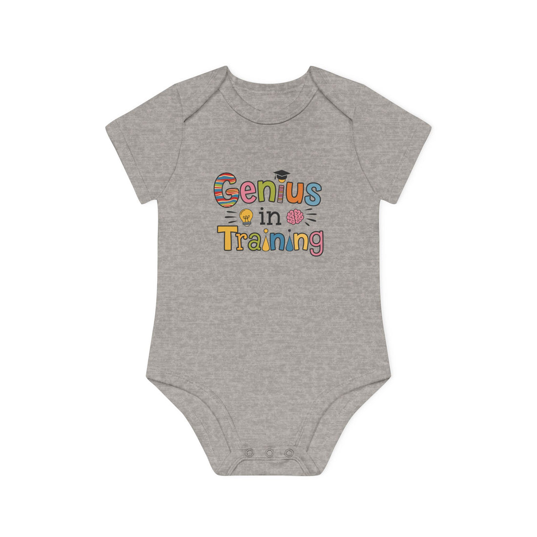 "Genius in training" Baby Organic Short Sleeve Bodysuit