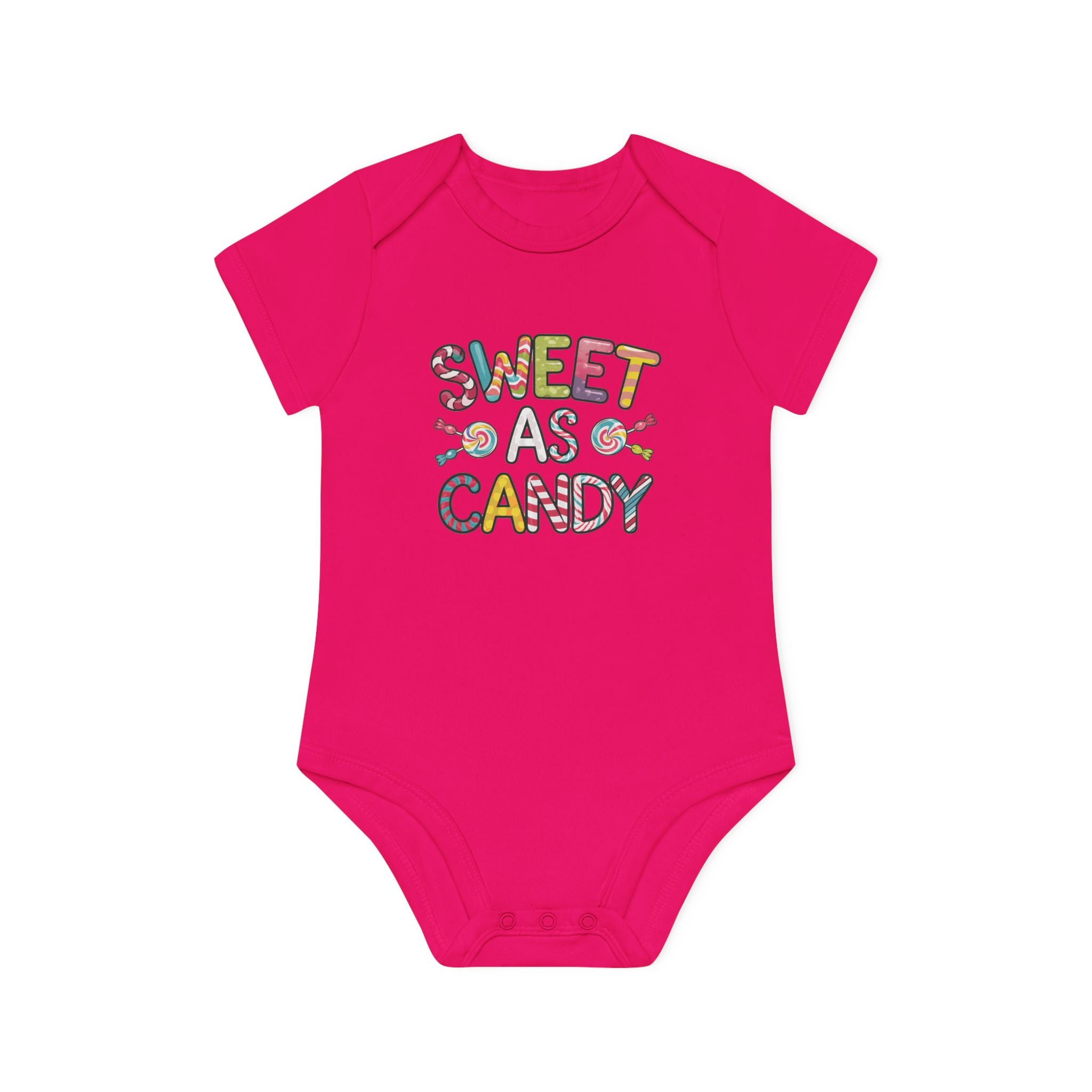 "Sweet as candy" Baby Organic Short Sleeve Bodysuit