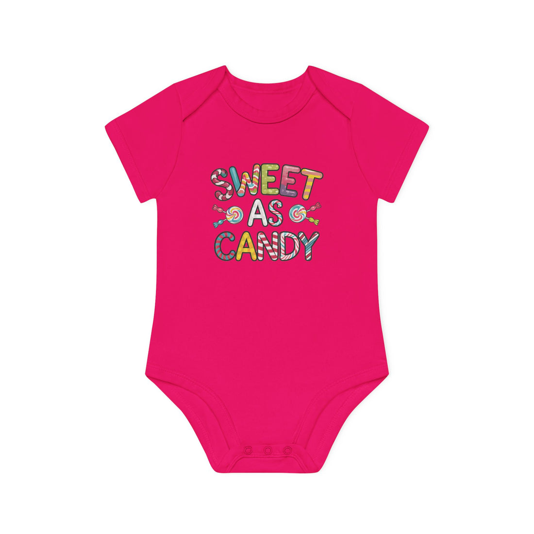 "Sweet as candy" Baby Organic Short Sleeve Bodysuit