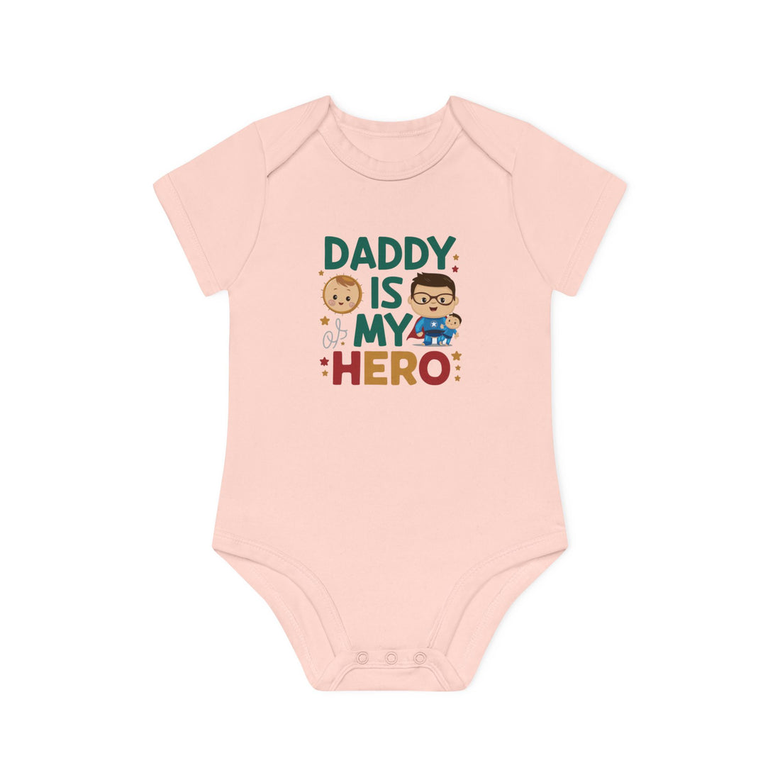 "Daddy is my hero" Baby Organic Short Sleeve Bodysuit