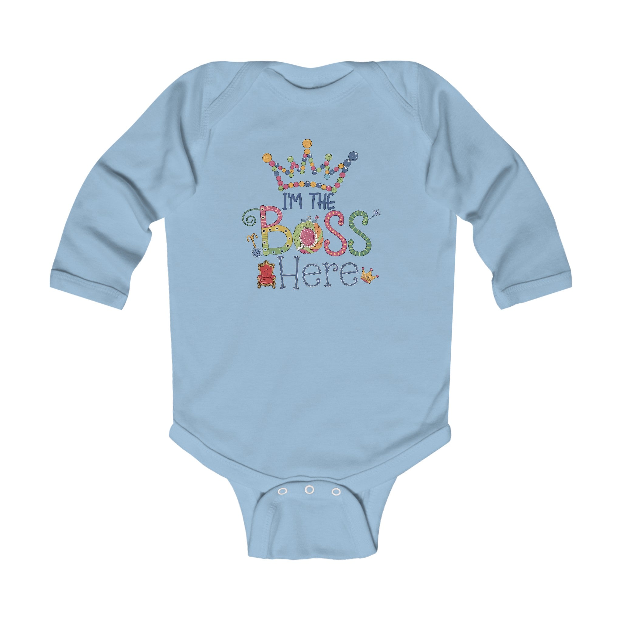 "I'm the boss here" Infant Long Sleeve Bodysuit