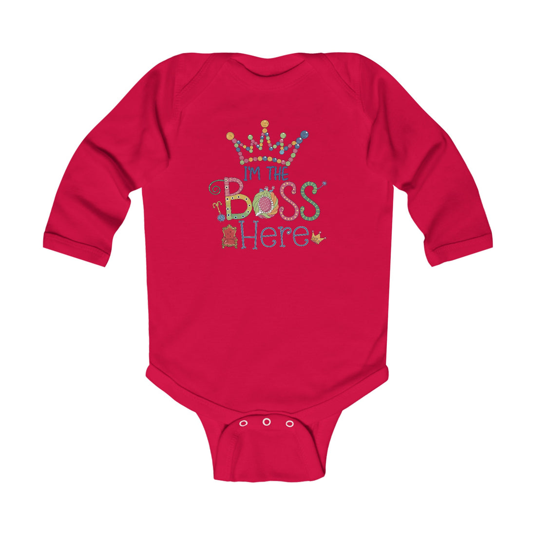 "I'm the boss here" Infant Long Sleeve Bodysuit