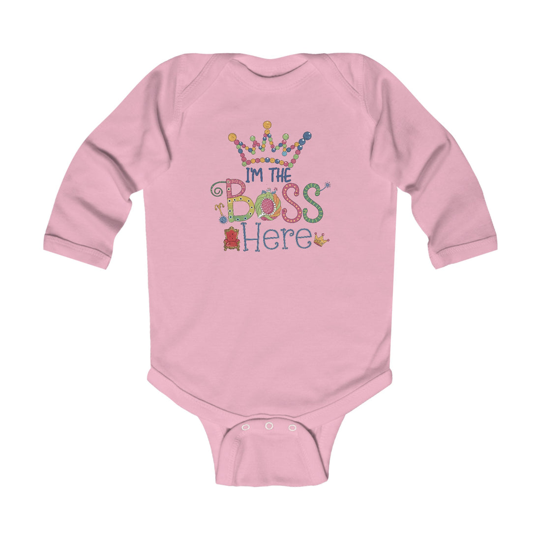 "I'm the boss here" Infant Long Sleeve Bodysuit