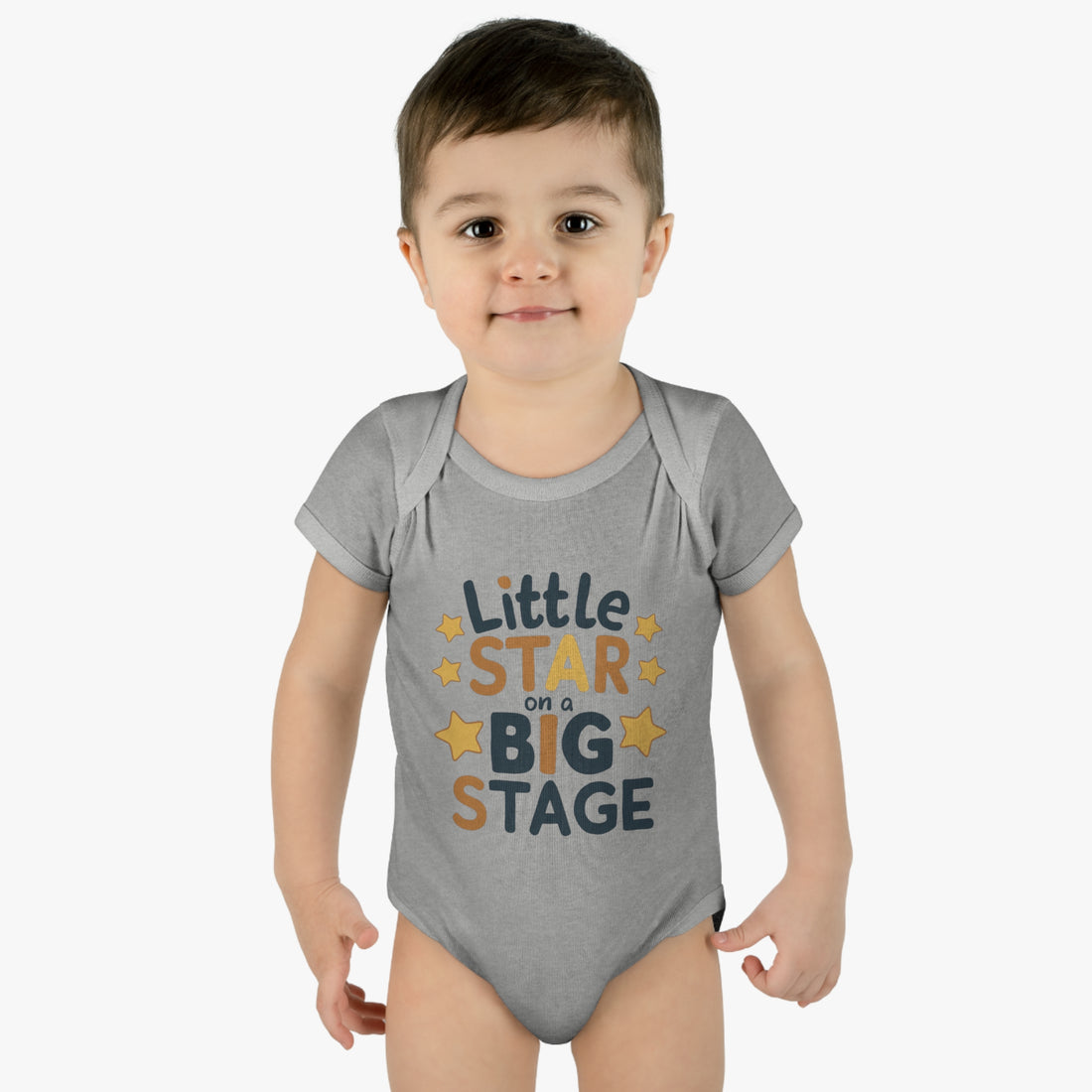 "Little star on a big stage" Infant Baby Rib Bodysuit