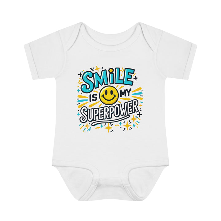 "Smile is my superpower" Infant Baby Rib Bodysuit