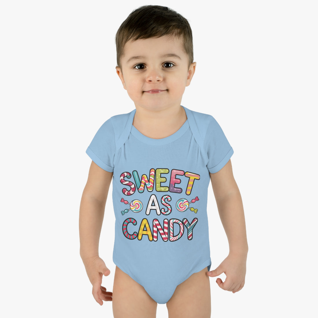 "Sweet as candy" Infant Baby Rib Bodysuit