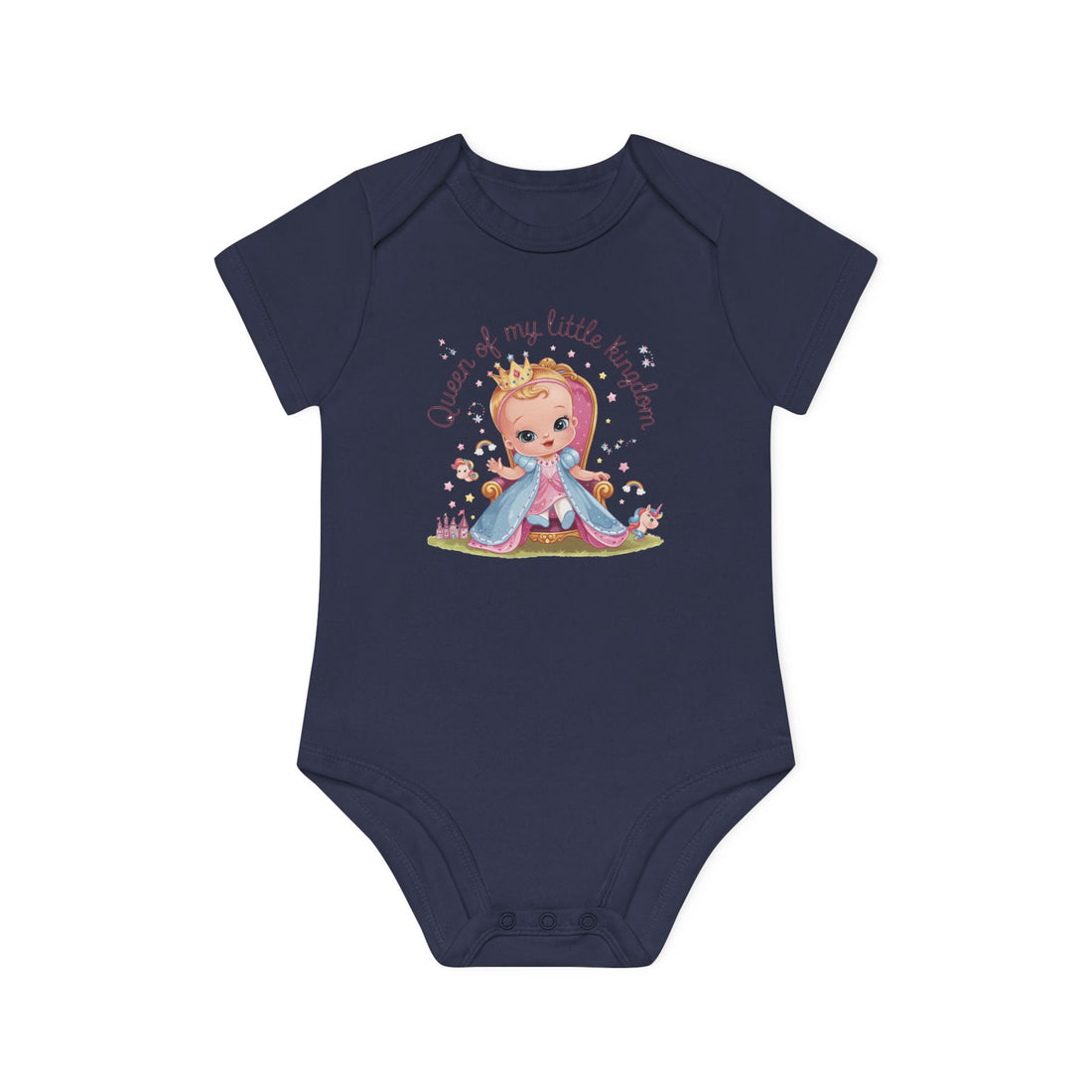 "Queen of my little kingdom" Baby Organic Short Sleeve Bodysuit