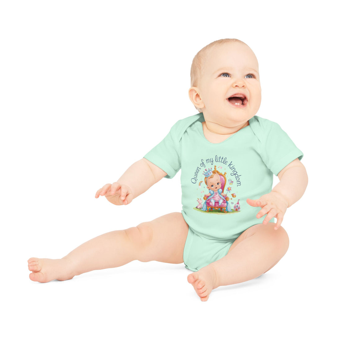 "Queen of my little kingdom" Baby Organic Short Sleeve Bodysuit