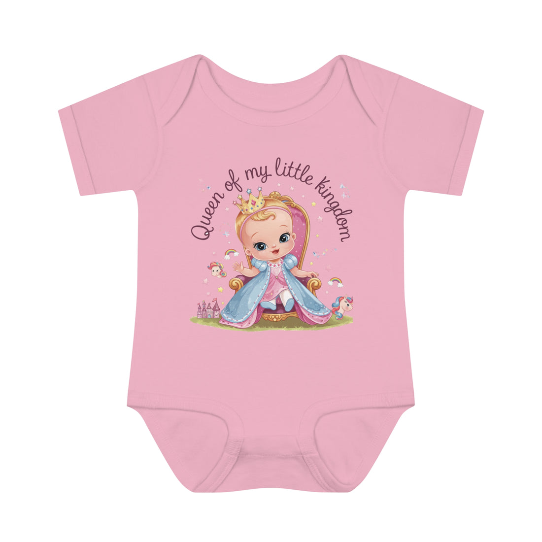 "Queen of my little kingdom" Infant Baby Rib Bodysuit