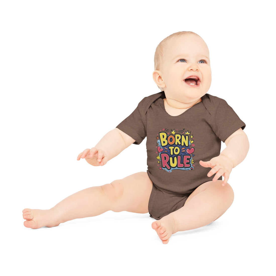 "Born to rule" Baby Organic Short Sleeve Bodysuit