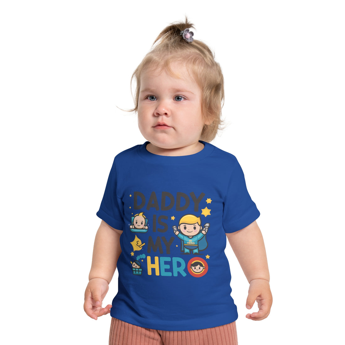 "Daddy is my hero" Baby Short Sleeve T-Shirt