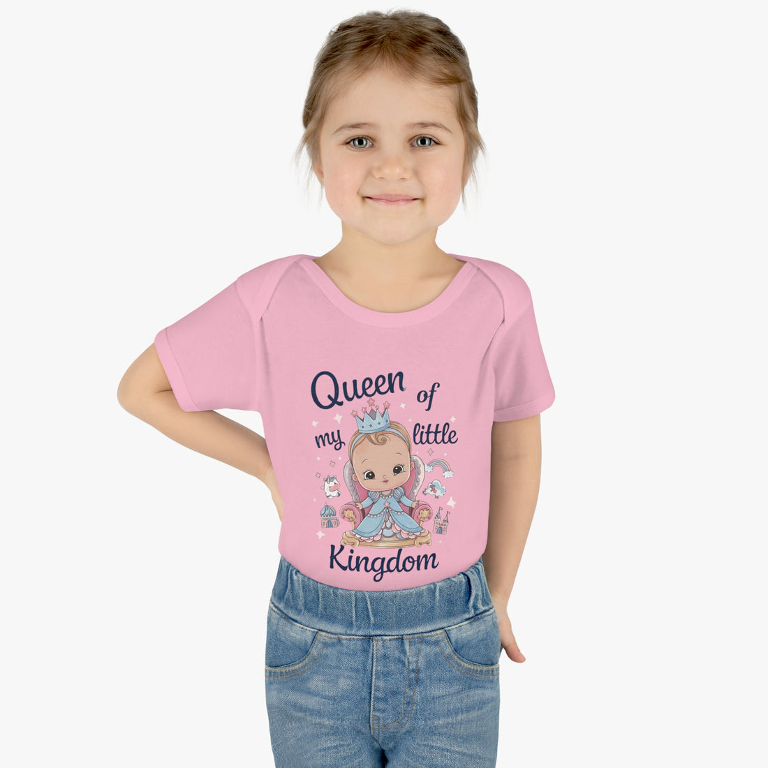 "Queen of my little kingdom" Infant Baby Rib Bodysuit