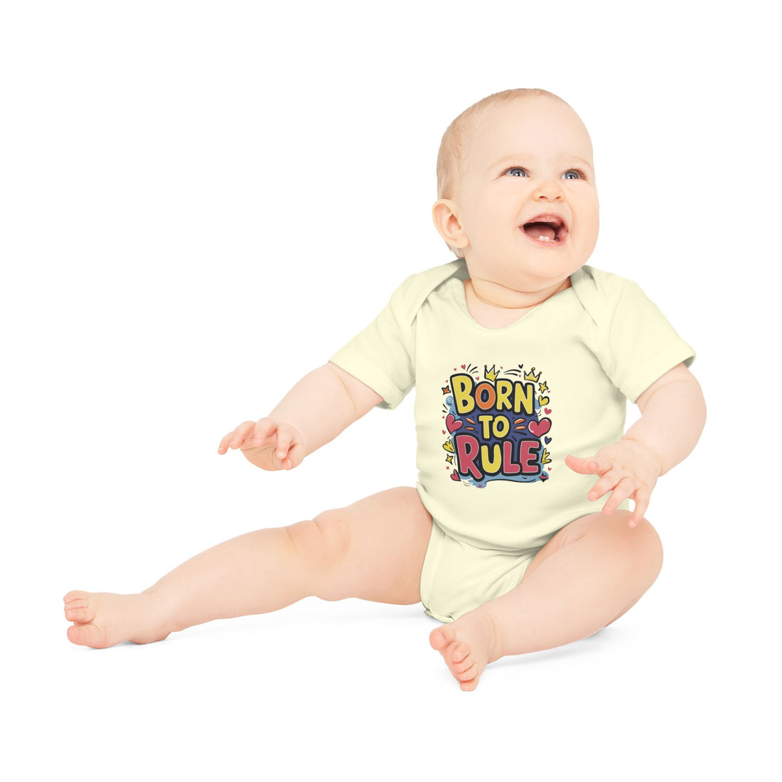 "Born to rule" Baby Organic Short Sleeve Bodysuit