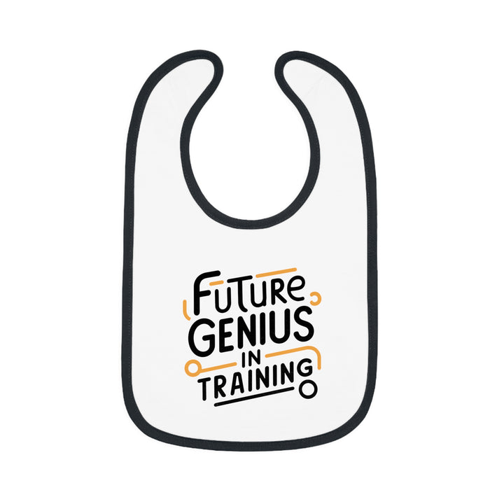 "Future genius in training" Baby Contrast Trim Jersey Bib