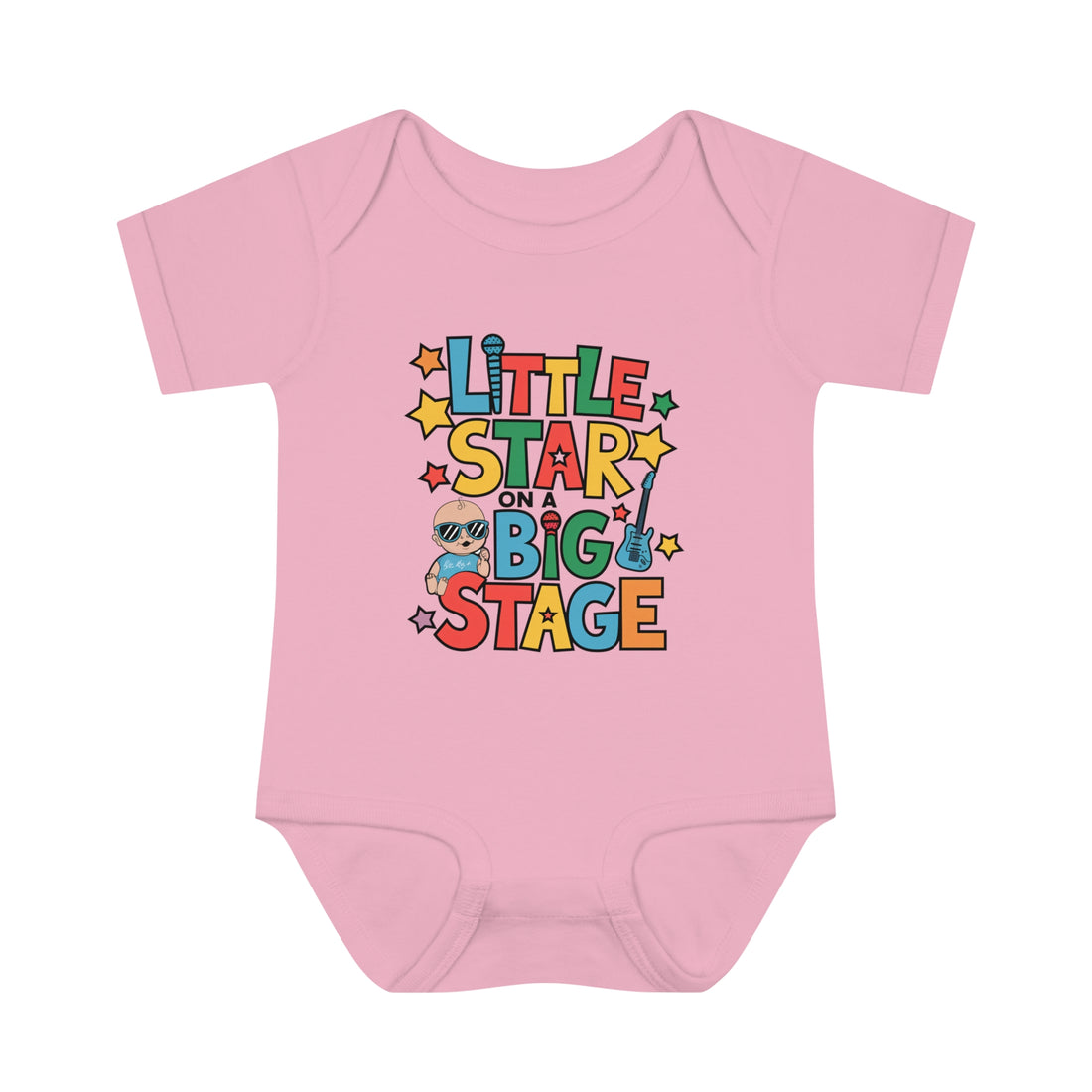 "Little star on a big stage" Infant Baby Rib Bodysuit