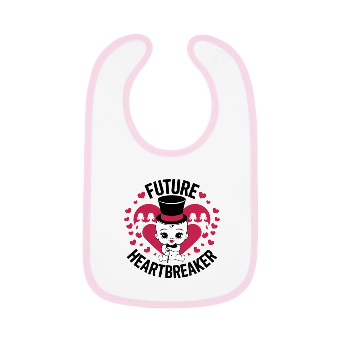 "Future heartbreaker" Baby Contrast Trim Jersey Bib