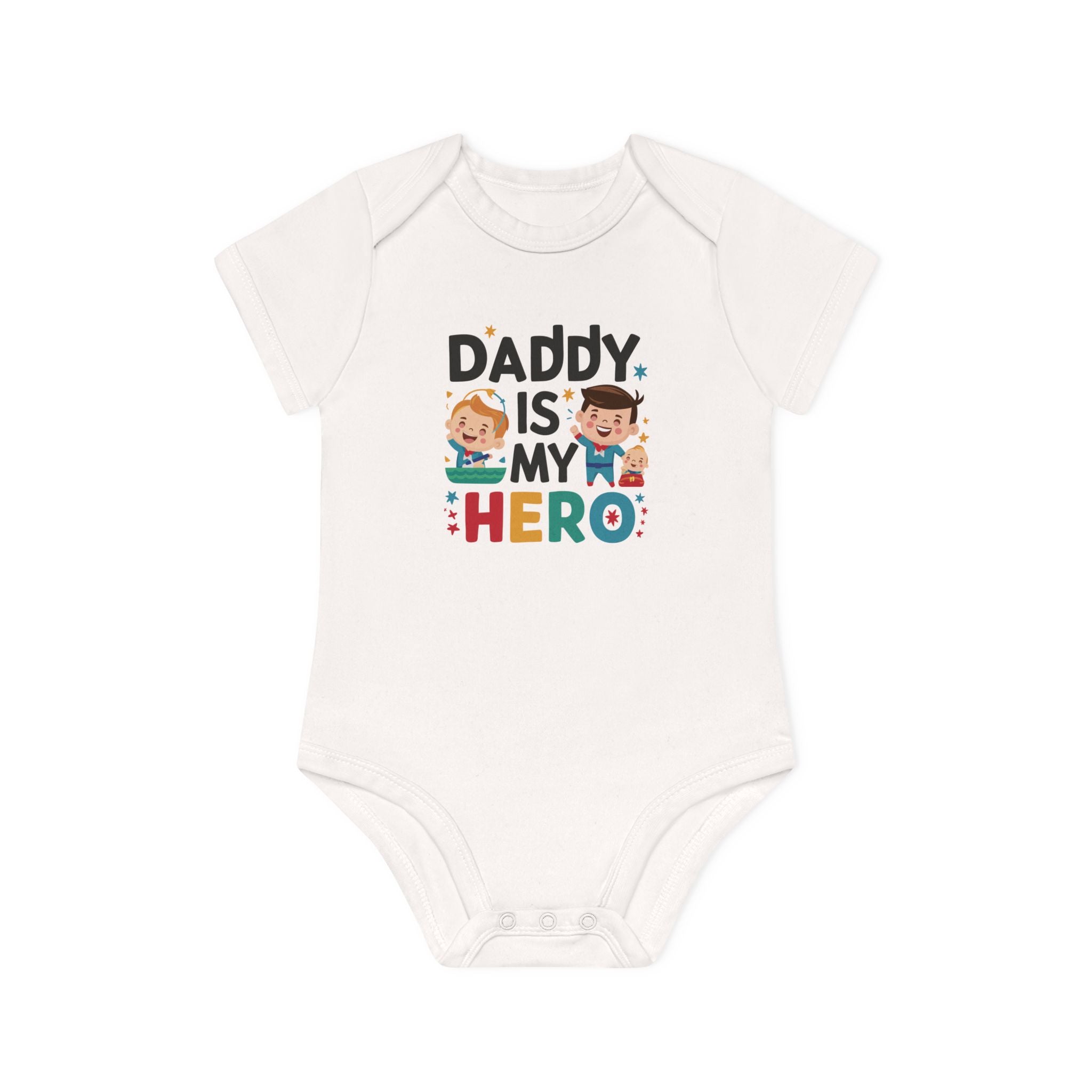 "Daddy is my hero" Baby Organic Short Sleeve Bodysuit