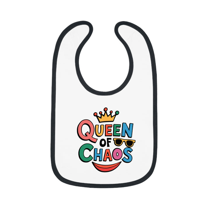 "Queen of chaos" Baby Contrast Trim Jersey Bib