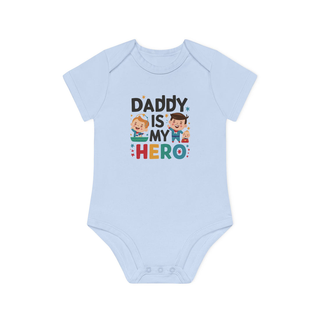 "Daddy is my hero" Baby Organic Short Sleeve Bodysuit