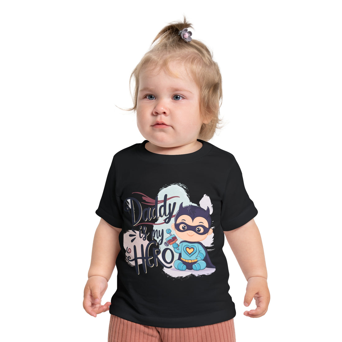 "Daddy is my hero" Baby Short Sleeve T-Shirt