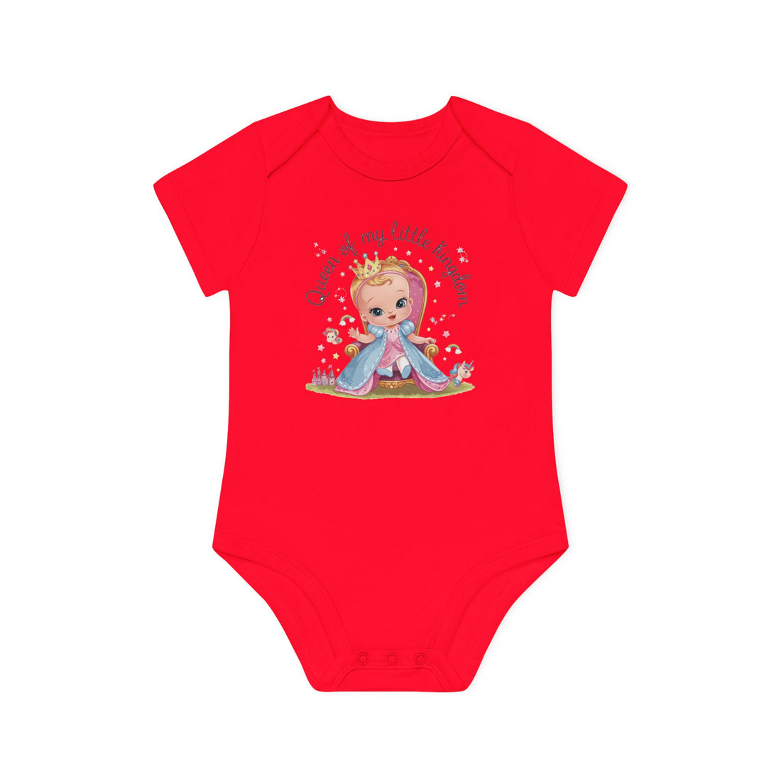 "Queen of my little kingdom" Baby Organic Short Sleeve Bodysuit