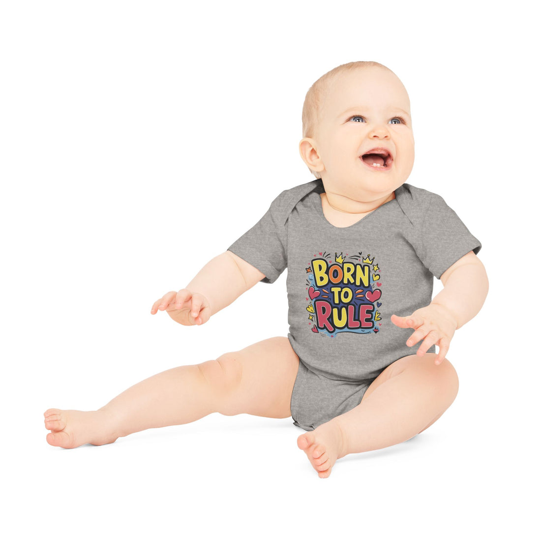 "Born to rule" Baby Organic Short Sleeve Bodysuit