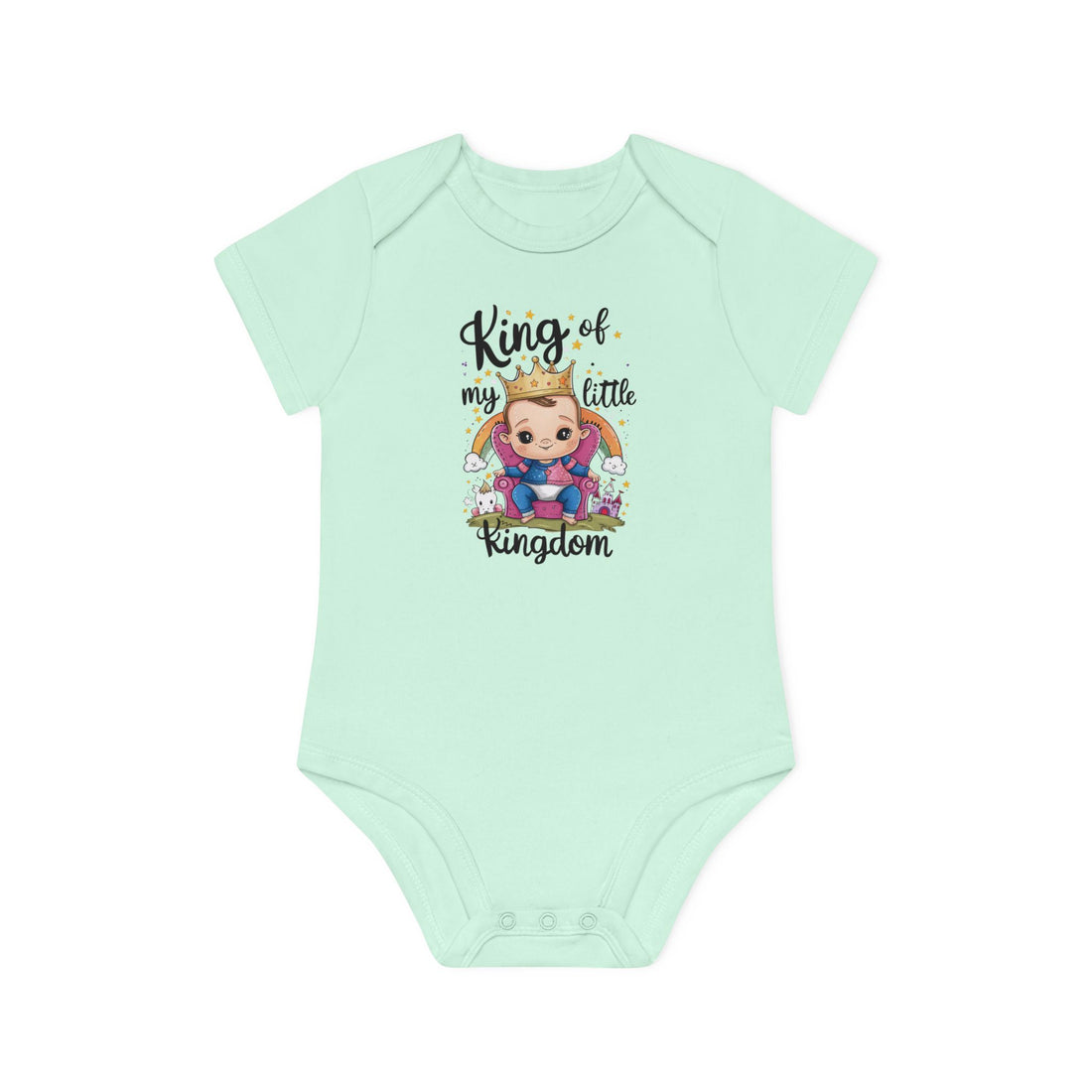 "King of my little kingdom" Baby Organic Short Sleeve Bodysuit