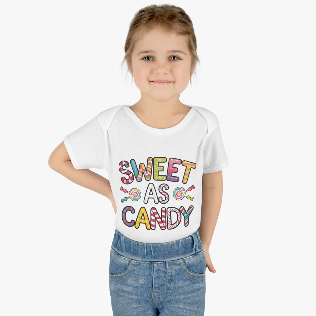 "Sweet as candy" Infant Baby Rib Bodysuit