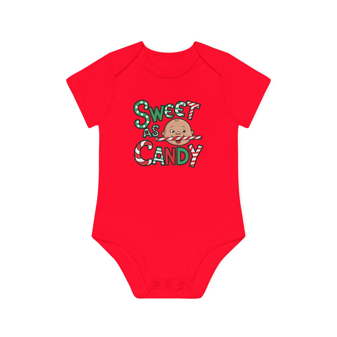 "Sweet as candy" Baby Organic Short Sleeve Bodysuit