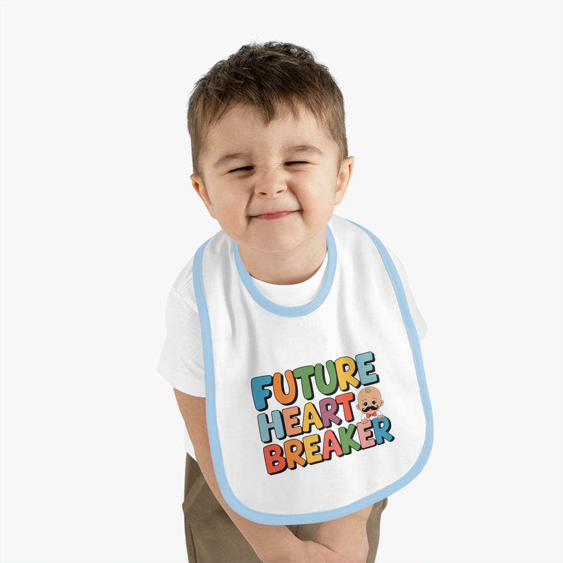 "Future heartbreaker" Baby Contrast Trim Jersey Bib