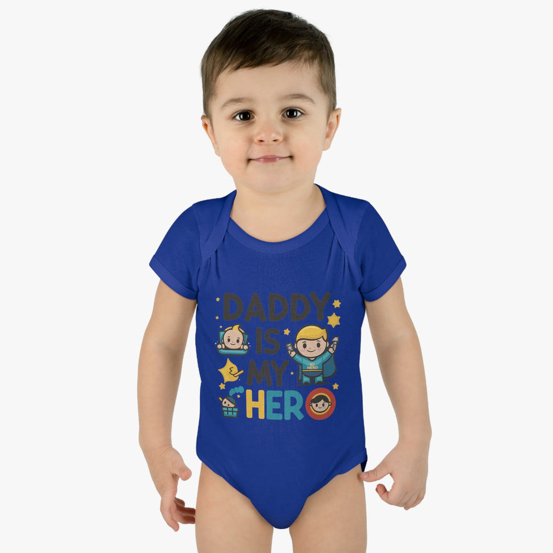 "Daddy is my hero" Infant Baby Rib Bodysuit