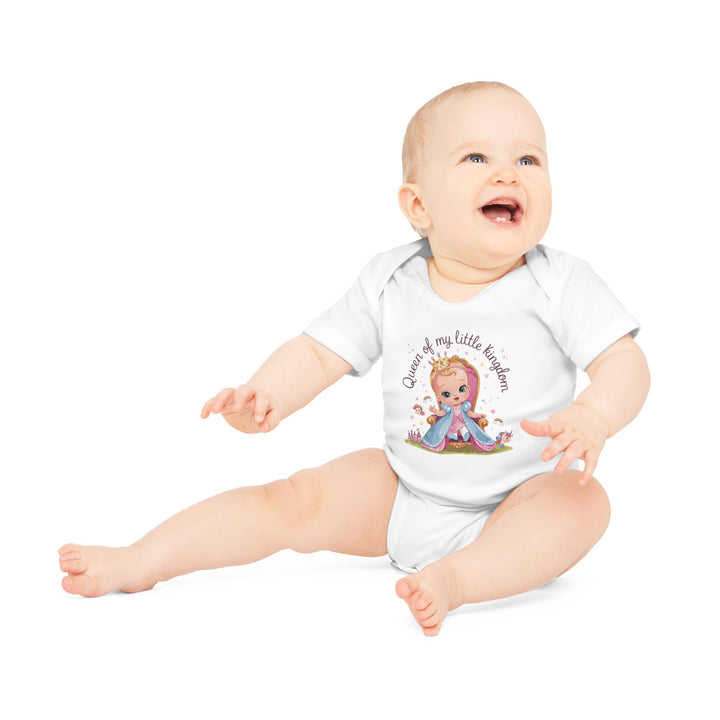 "Queen of my little kingdom" Baby Organic Short Sleeve Bodysuit