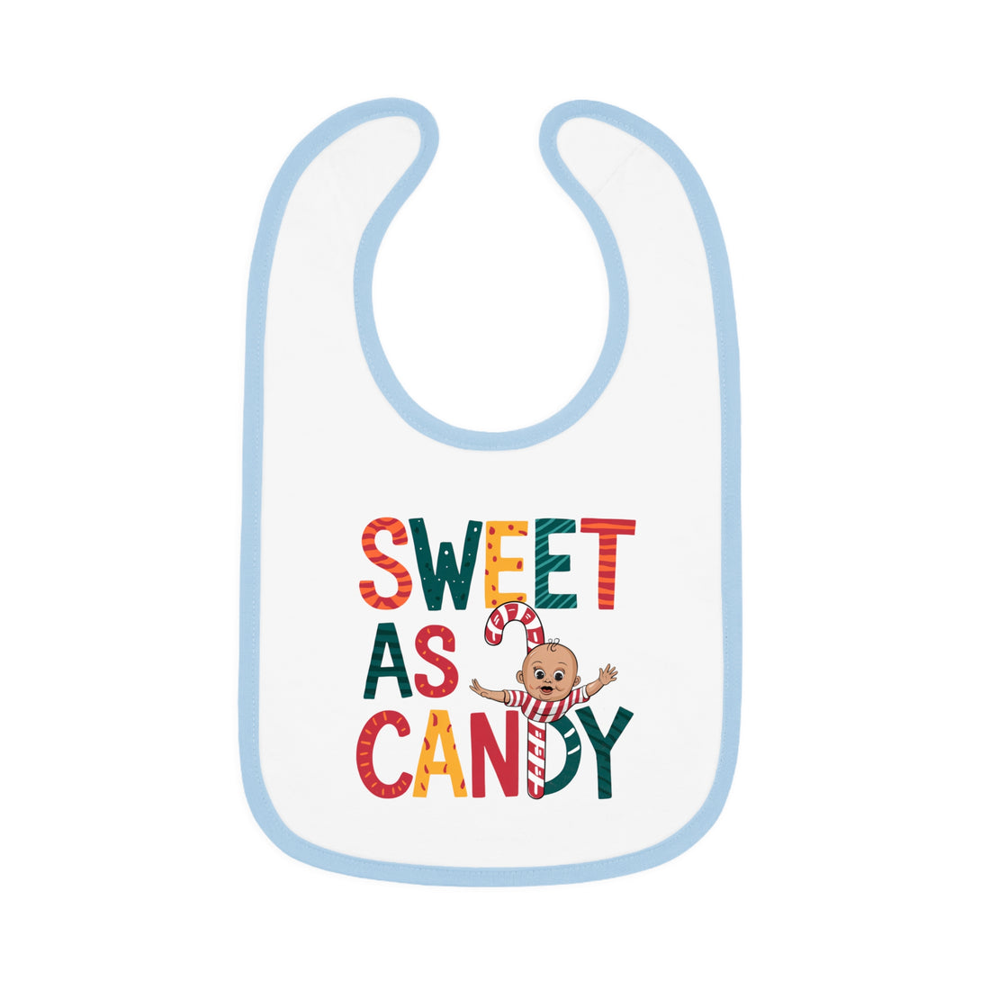 "Sweet as candy" Baby Contrast Trim Jersey Bib