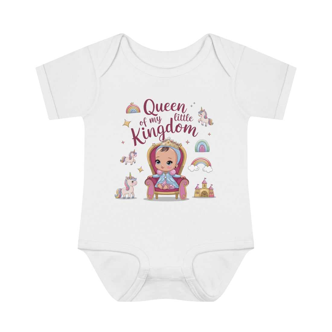 "Queen of my little kingdom" Infant Baby Rib Bodysuit