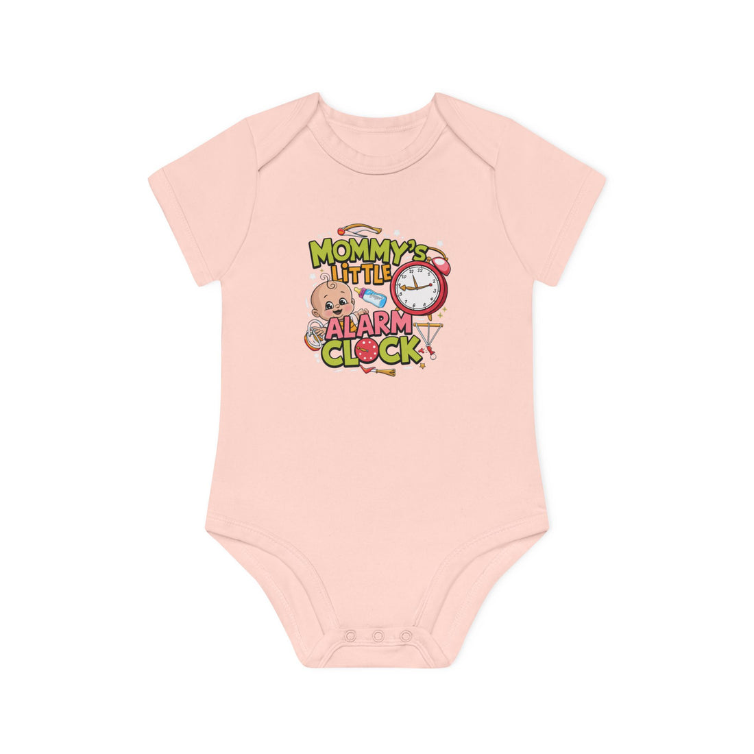 "Mommy's little alarm clock" Baby Organic Short Sleeve Bodysuit