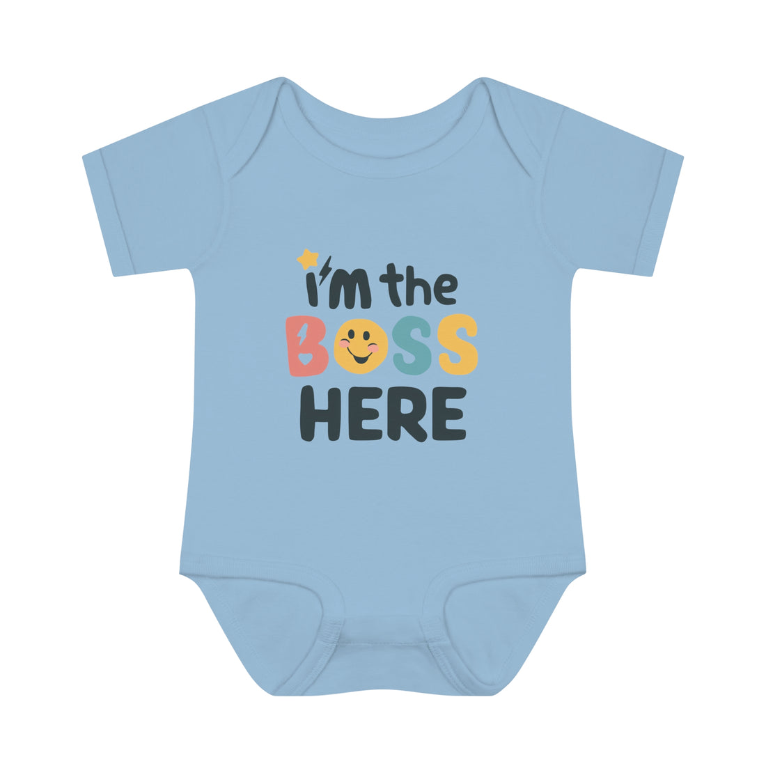 "I'm the boss here" Infant Baby Rib Bodysuit