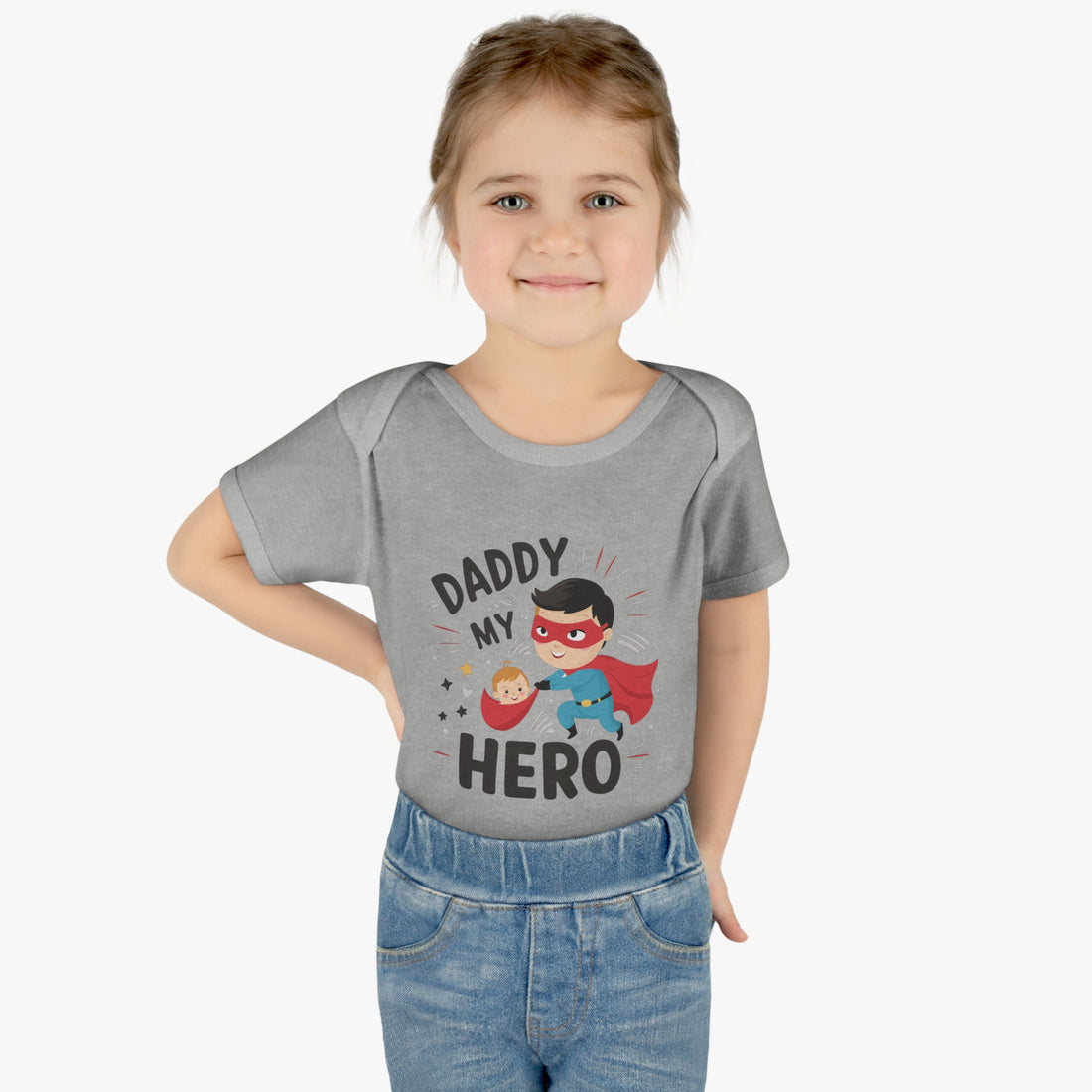 "Daddy is my hero" Infant Baby Rib Bodysuit