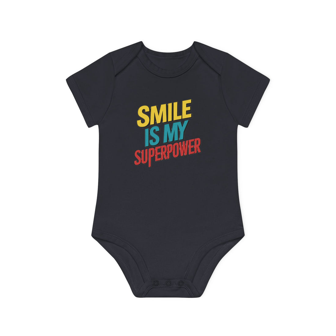 "Smile is my superpower" Baby Organic Short Sleeve Bodysuit